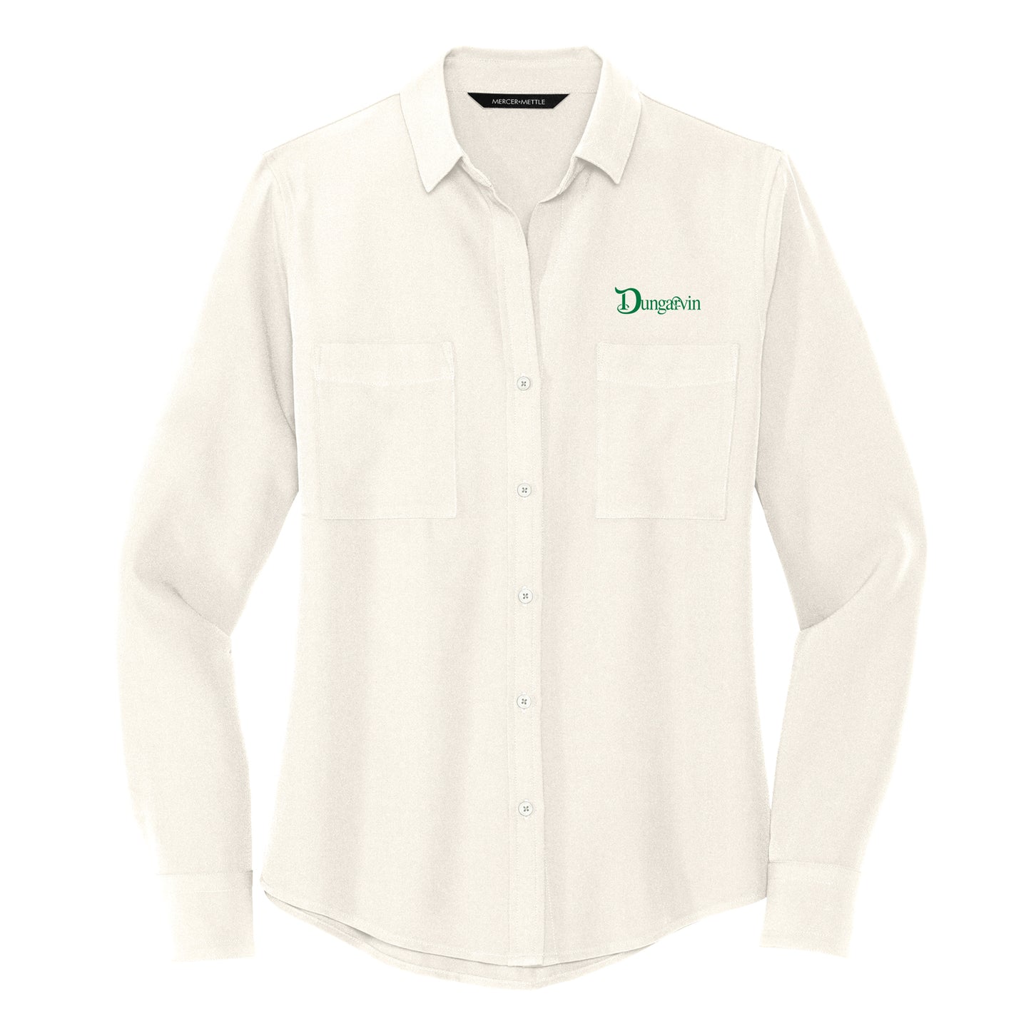 Ladies Stretch Crepe Long Sleeve Camp Blouse