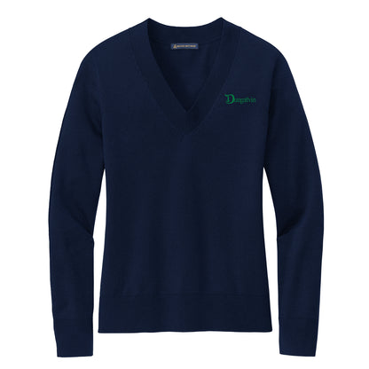 Ladies Brooks Brothers® Cotton Stretch V-Neck Sweater